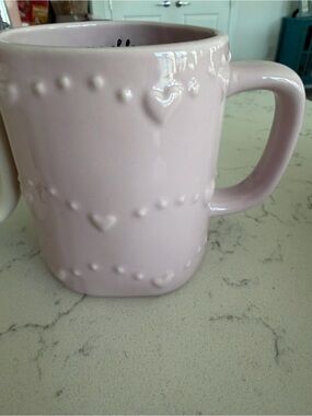 Rae Dunn Light Pink Heart Dot Ceramic Mug